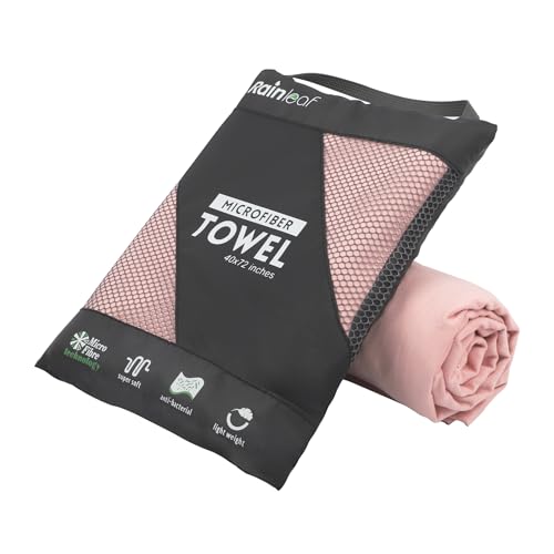 Rainleaf Microfiber Towel Perfect Travel & Gym & Camping Towel. Quick Dry - Super Absorbent - Ultra Compact - Lightweight. Suitable for Trip, Beach, Shower, Backpacking, Pool